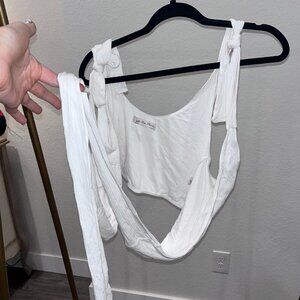 Free People White Tie Tank